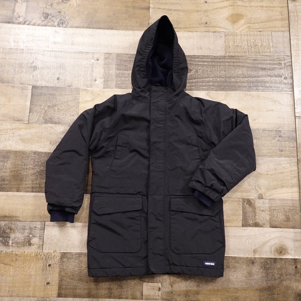 Lands’ End‎ Squall Parka Boys Small 8 Black Waterproof Winter